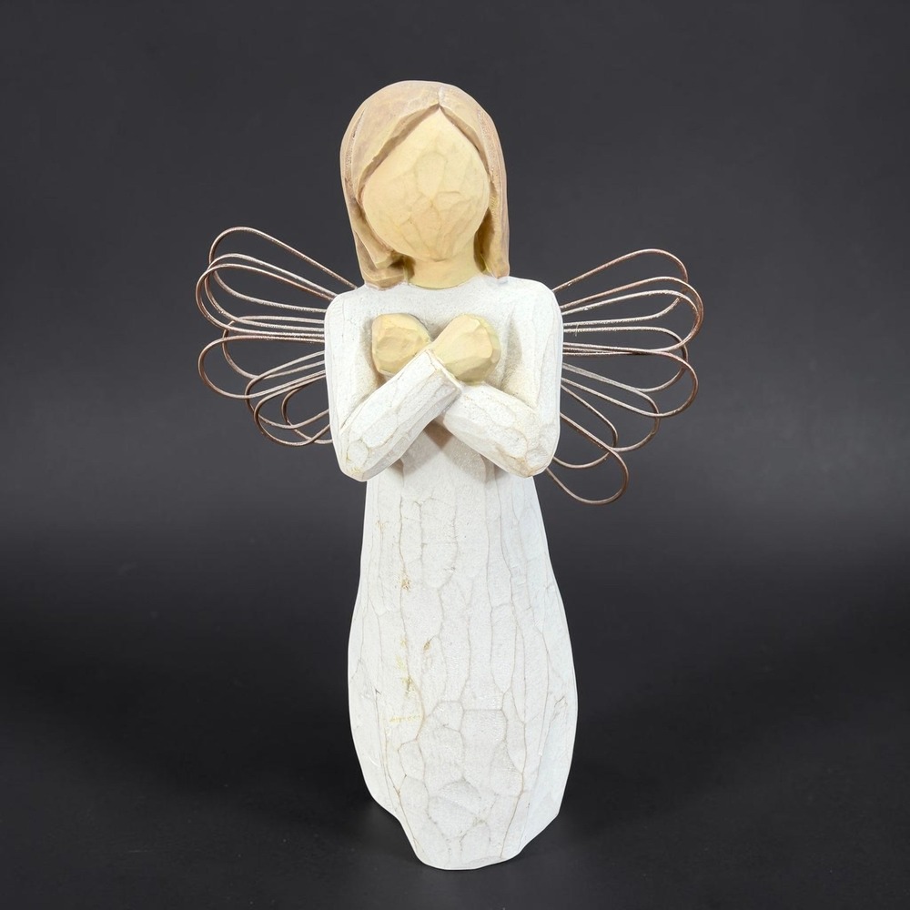 Willow Tree Sign for Love Angel Figurine Susan Lordi Demdaco 2003 5 Inch Cream